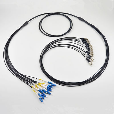 Outdoor Tactical Armored Fiber Optic Patch Cord 12 Cores LC/UPC To ST/UPC Single Mode 12Fiber