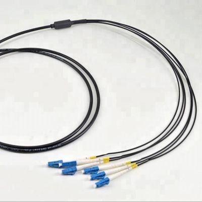 Outdoor Tactical Armored Fiber Optic Patch Cord 12 Cores LC/UPC To ST/UPC Single Mode 12Fiber