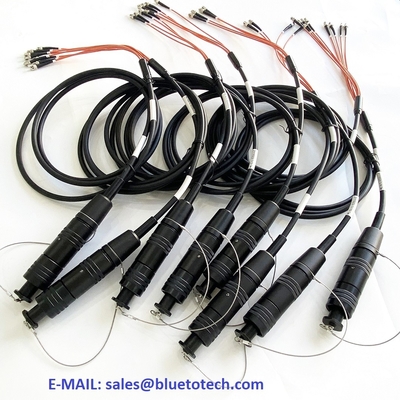 TFOCA から ST 4CH 戦術ファイバーケーブル組水性 軍事 TFOCA から ST 4 核ファイバー光学パッチコード