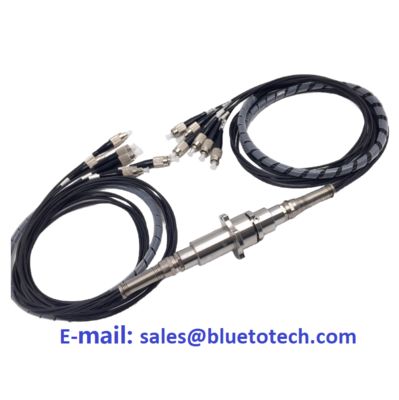 光ファイバーロータリージョイント 光ファイバースリップリングロータリー 7ファイバー FCコネクタ シングルモデル 長寿命 ブラックケーブル