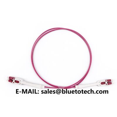 OM4 Multimode Duplex Fiber Optic Patch Cord 2.0mm Violet Purple LC Uniboot to LC Uniboot
